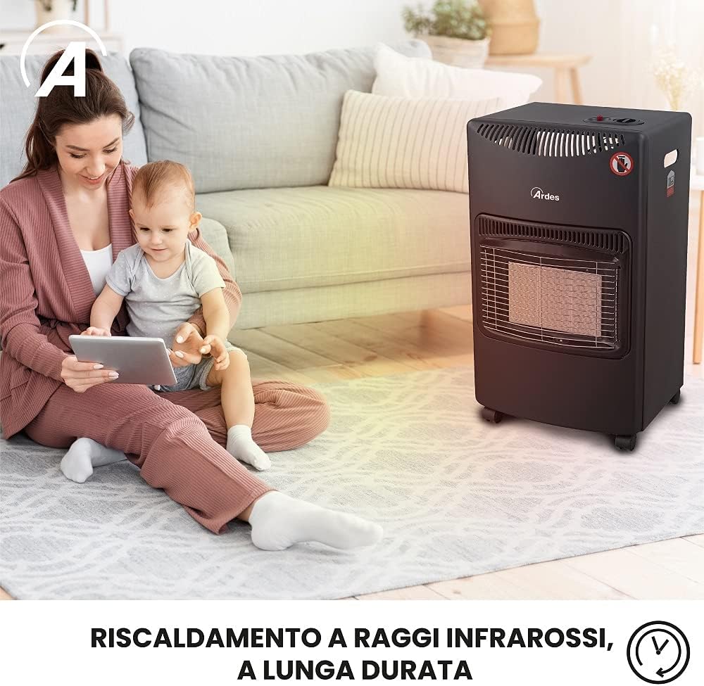Ardes Boxer Stufa a gas con regolatore Nero