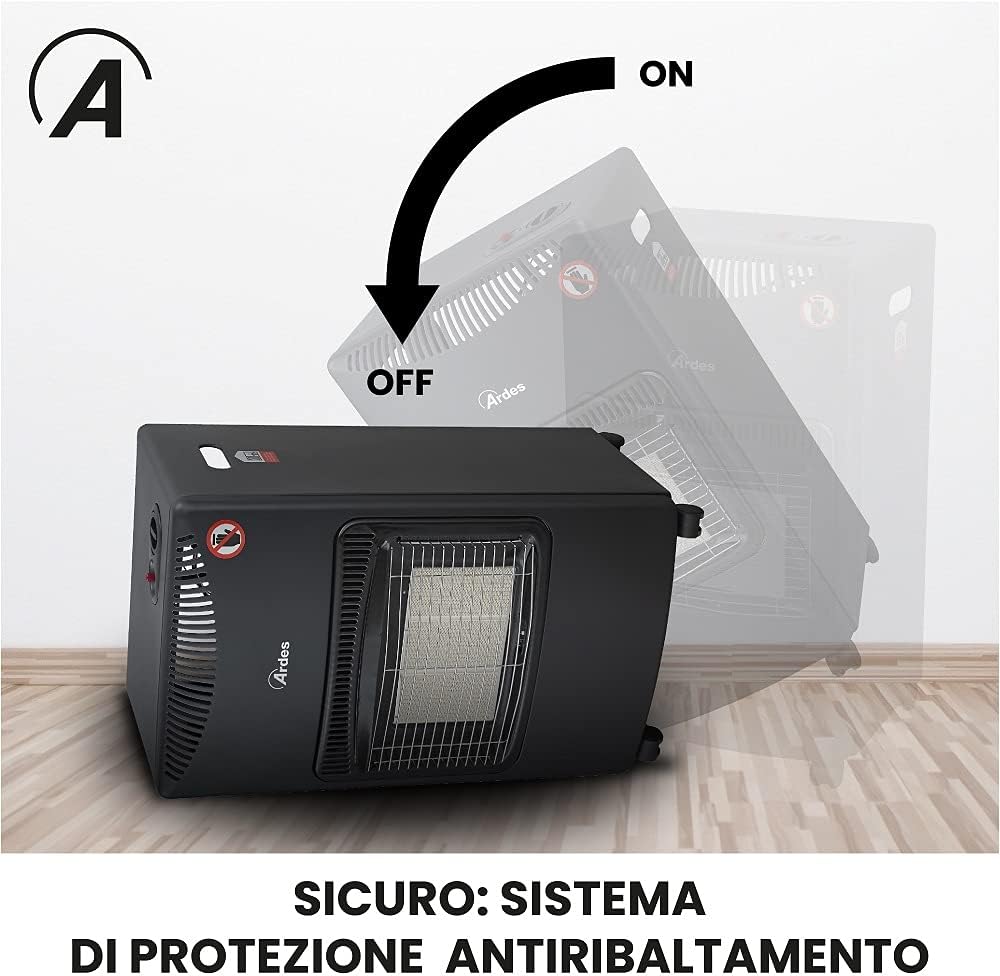 Ardes Boxer Stufa a gas con regolatore Nero