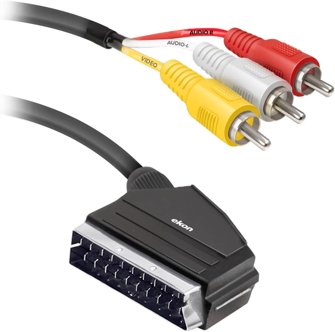 Ekon Cavo Scart M-3 RCA M + Switch 1.5 mt