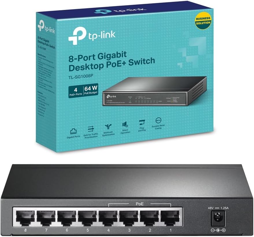 Tp-link TLSG1008P Switch 8porte 10/100/1000 Gigabit 4poe