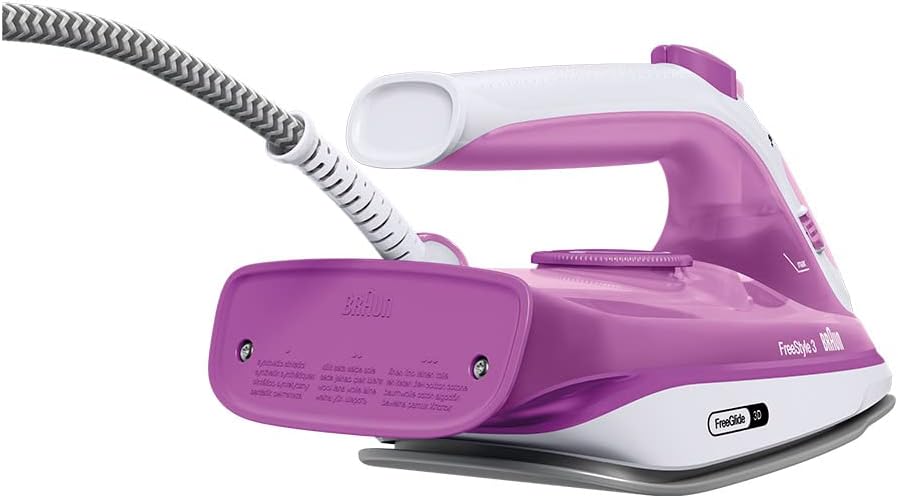 Braun SI3030PU Ferro Vapore 2300w Piast.freeglide 3d Bianco/rosa