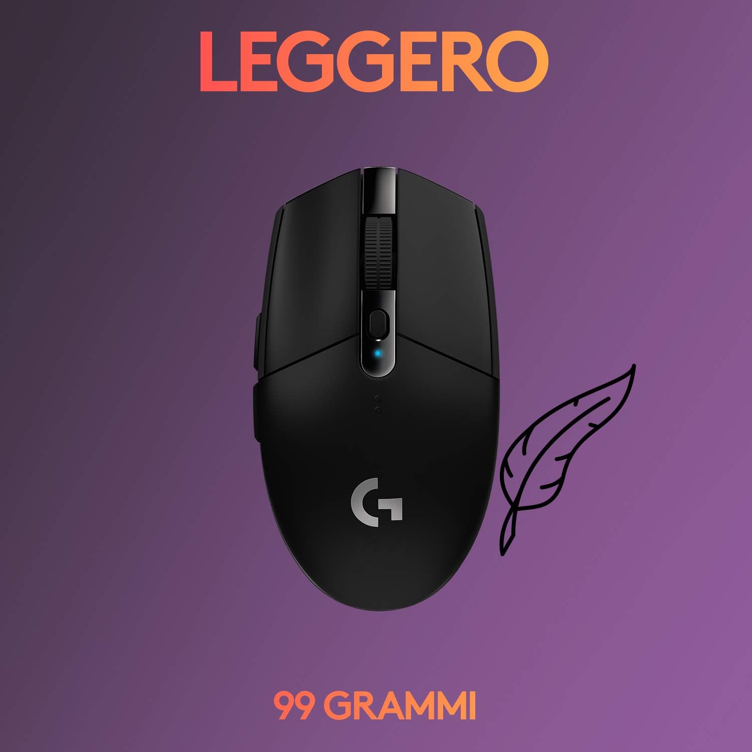 Logitech 910005283 Mouse Game Wireless 6tasti 12000dpi G305 Nero