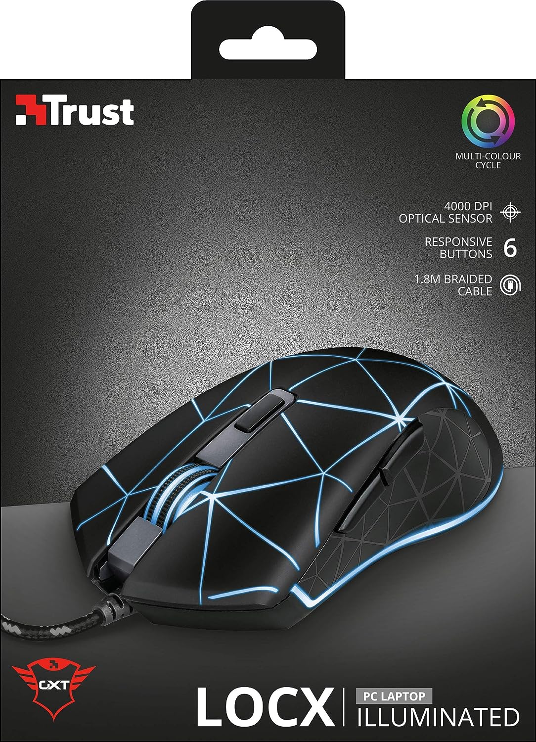 Trust Gaming GXT 133 Locx Mouse gaming Nero