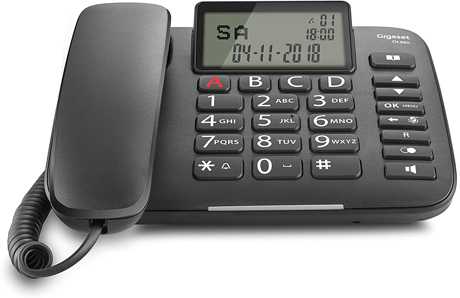 Gigaset DL380BLACK Tel. C/filo Office Clip/cnip Disp.led Nero