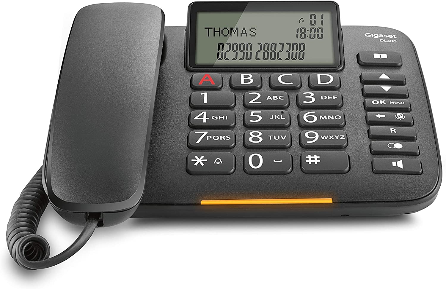Gigaset DL380BLACK Tel. C/filo Office Clip/cnip Disp.led Nero