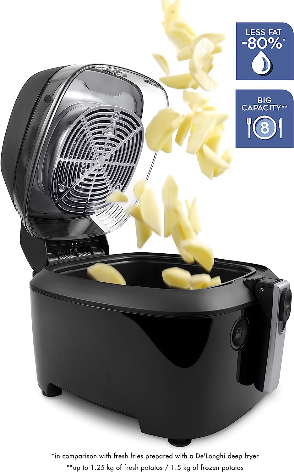 De Longhi FH2394BK Friggitrice Ad Aria 1400w Timer Term.regolab. Nero