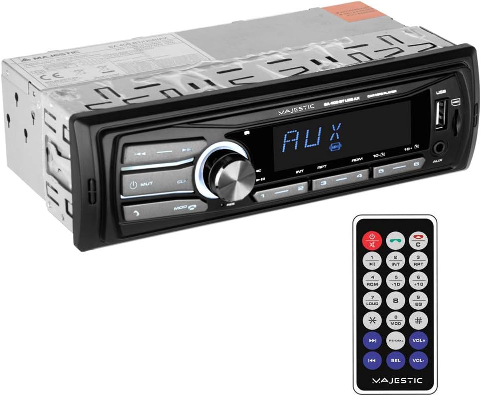 Majestic SA400BTUSBAX Lettore Car 100w Bt Mp3 Usb Aux V.voce Ill.bianco