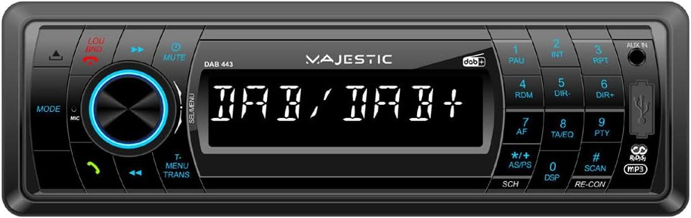 Majestic DAB443BK Sinto Car Cd/mp3 Usb/sd Bt Dab+ Aux V.voce Nero