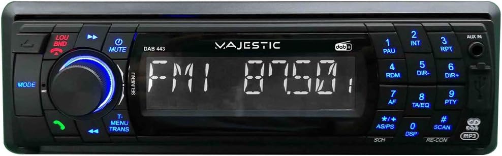 Majestic DAB443BK Sinto Car Cd/mp3 Usb/sd Bt Dab+ Aux V.voce Nero
