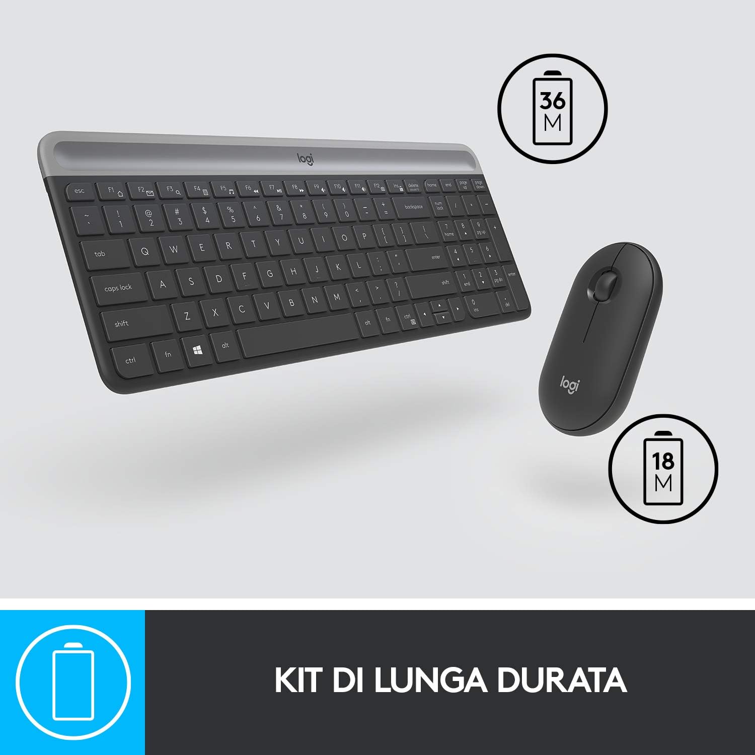 Logitech 920009196 Tastiera+mouse Mk470 Wlss Graphite