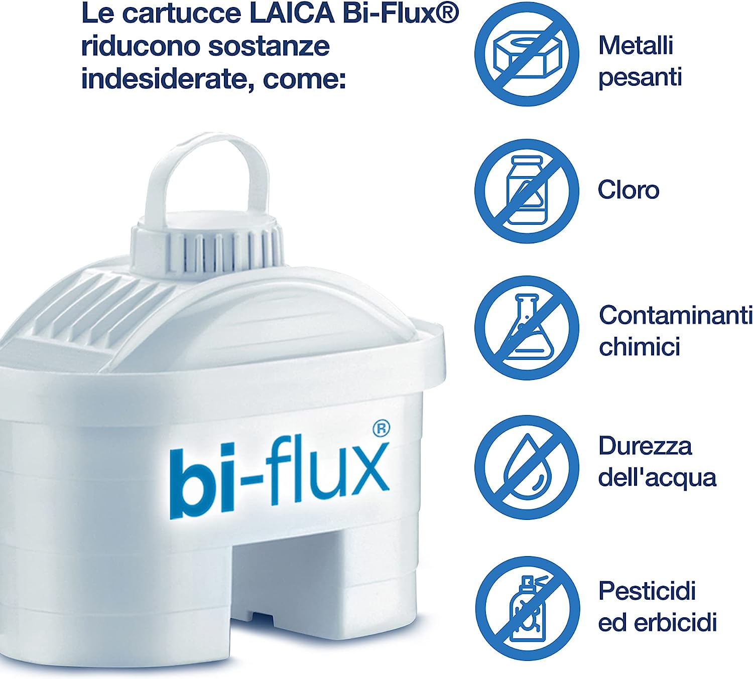 Laica F4SIT00 Confezione 3 Cartucce + 1 Omaggio Filtri Bi-flux