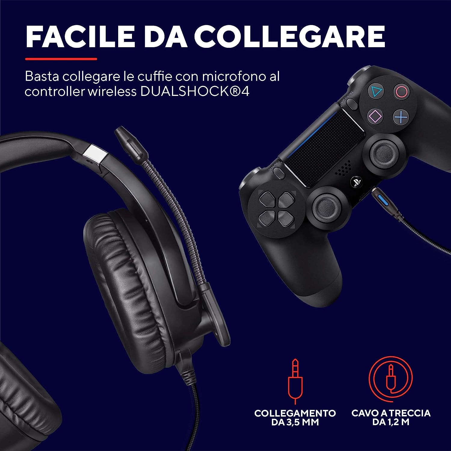 Trust Gaming GXT 488 FORZE Cuffie da gaming per PS4™ e PS5™ Nero