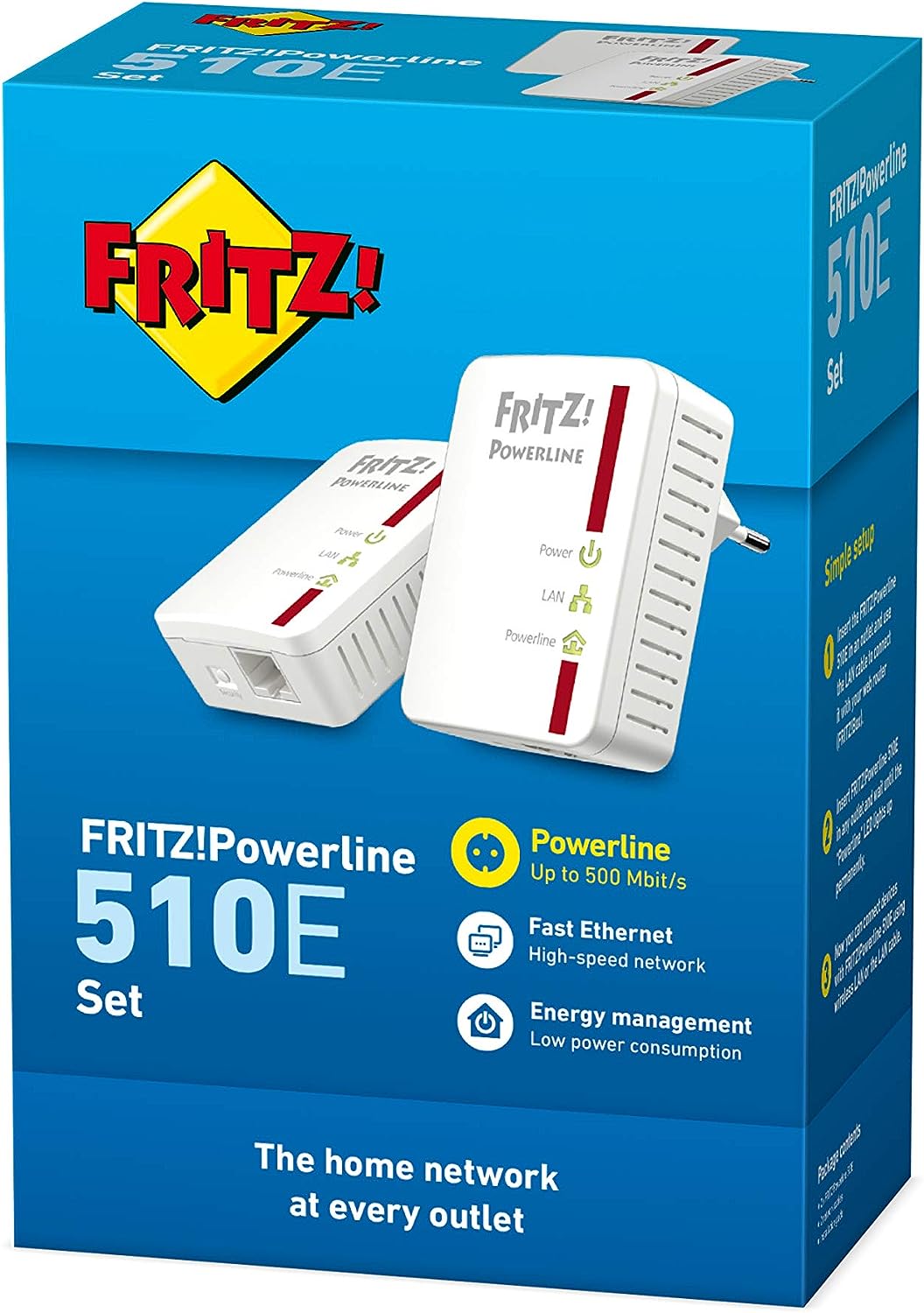 Fritz! 20002661 Fritz Powerline 510e Set 500mbit/s 1lan