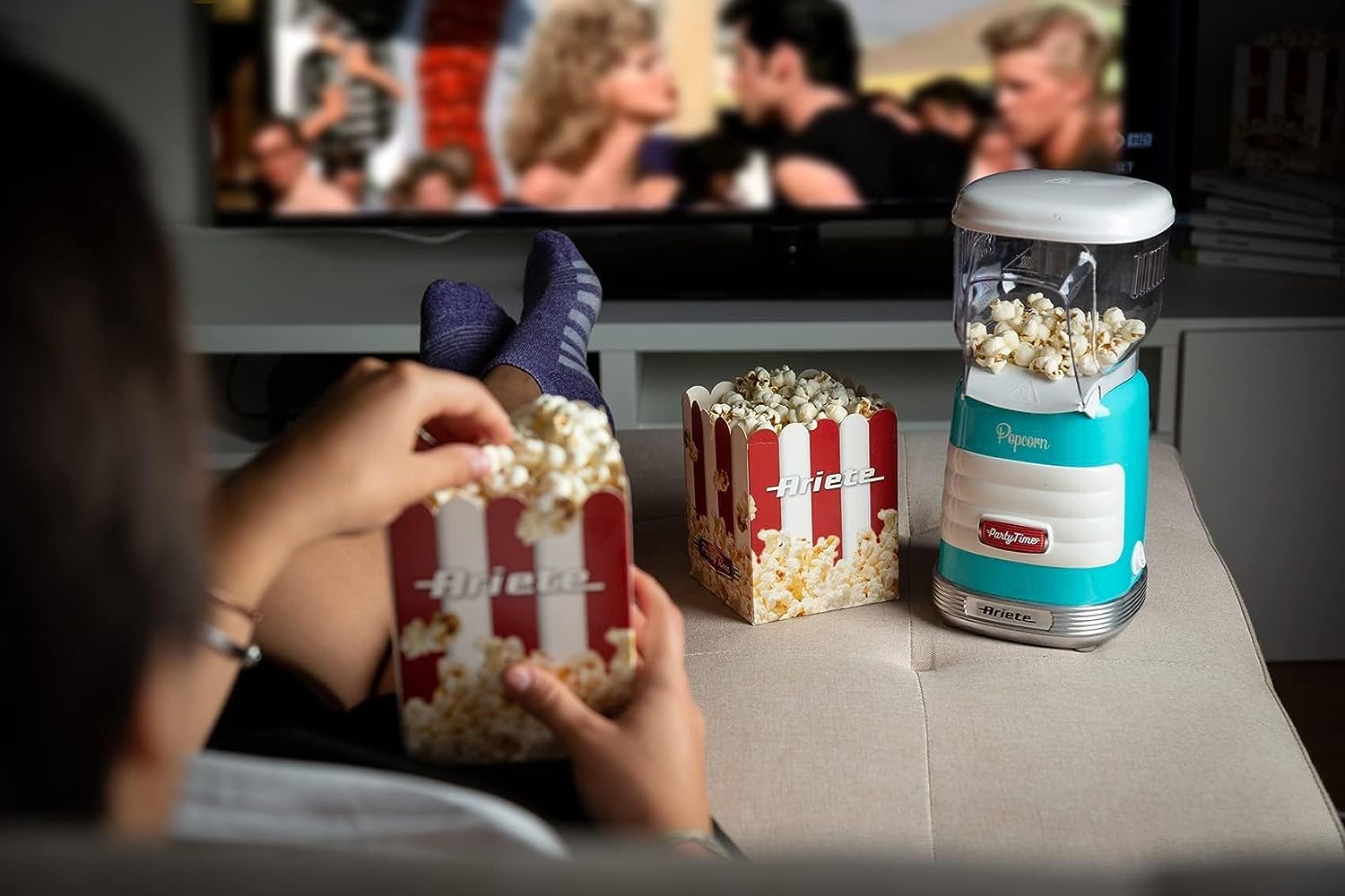 Ariete 2956 M.popcorn 1000w Cott.aria Calda Azzurro