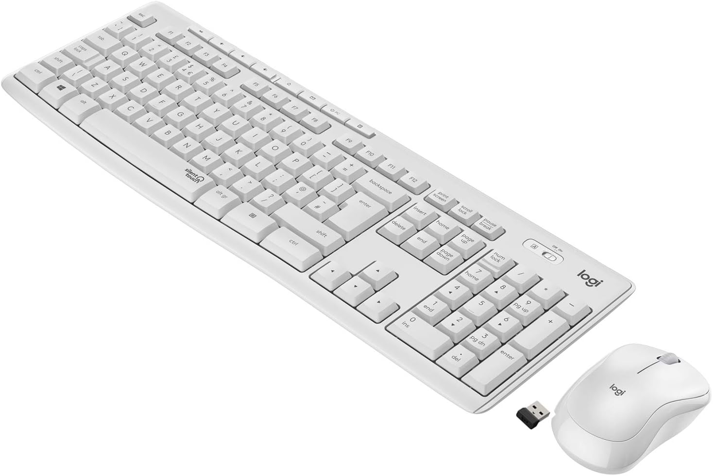 Logitech 920009821 Tastiera Wireless +mouse Mk295 Silent White