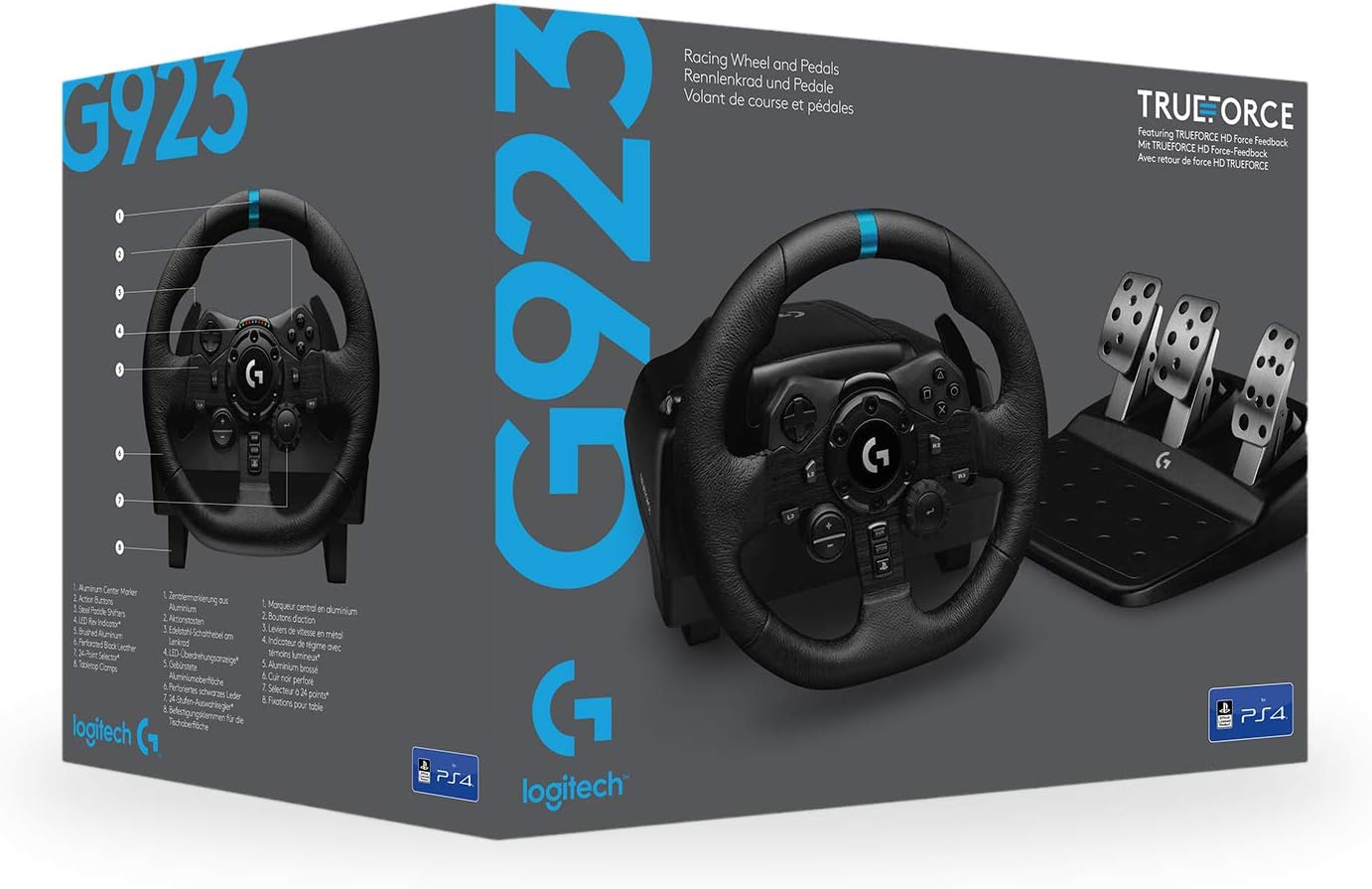 Logitech 941000149 Volante C/pedali X Ps5/ps4 Pc Pelle G923 Nero