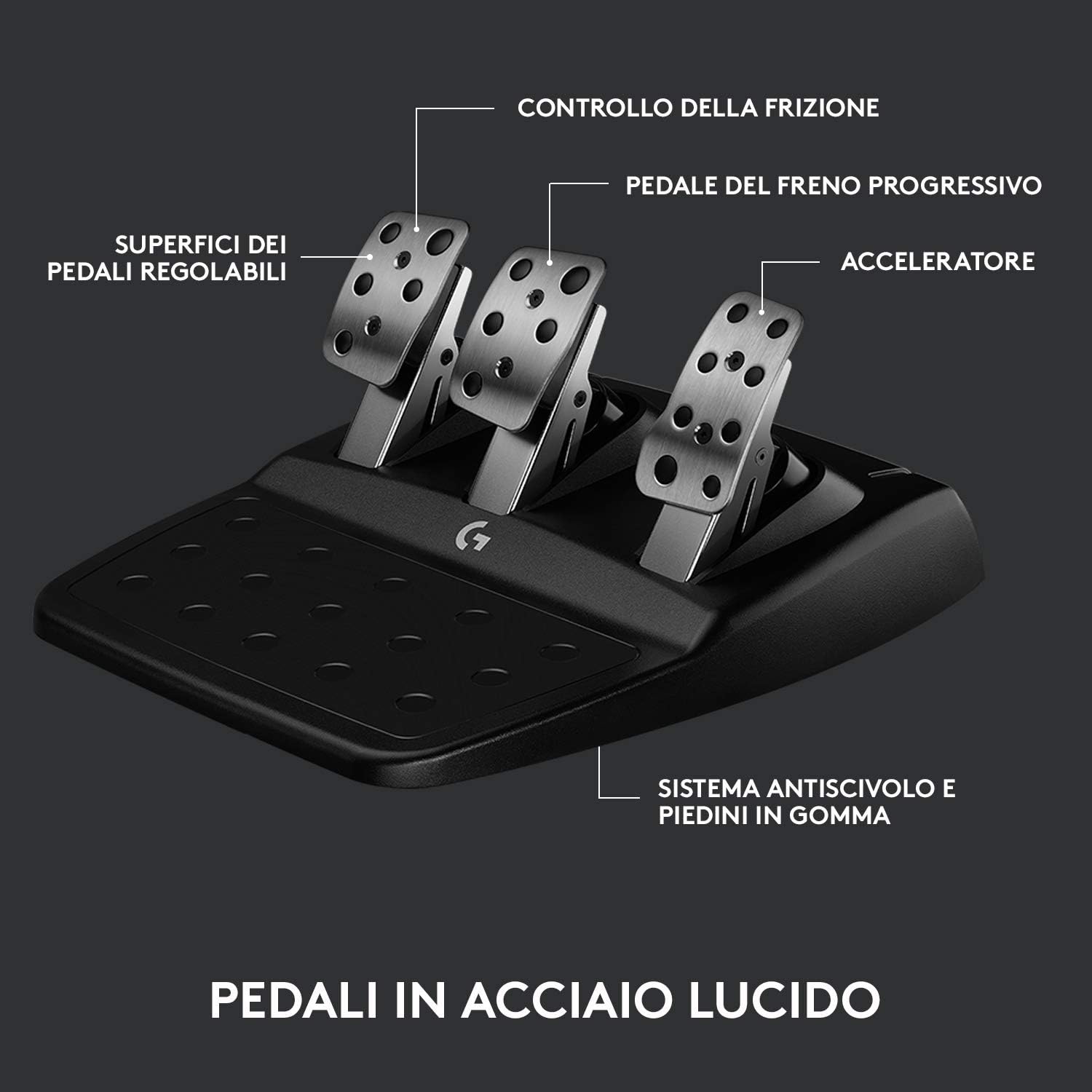 Logitech 941000149 Volante C/pedali X Ps5/ps4 Pc Pelle G923 Nero
