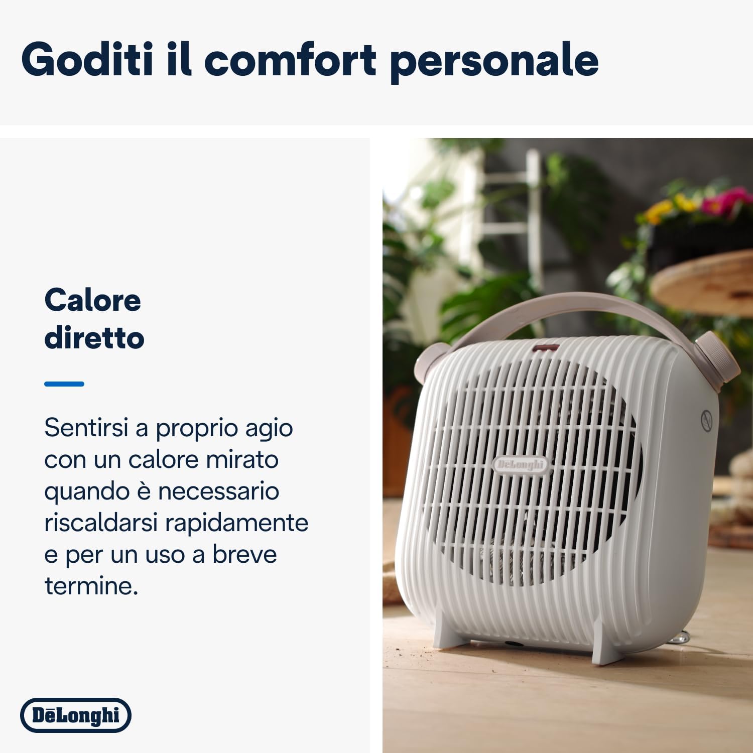 De Longhi Termoventilatore Capsule Hobby Bianco e rosa