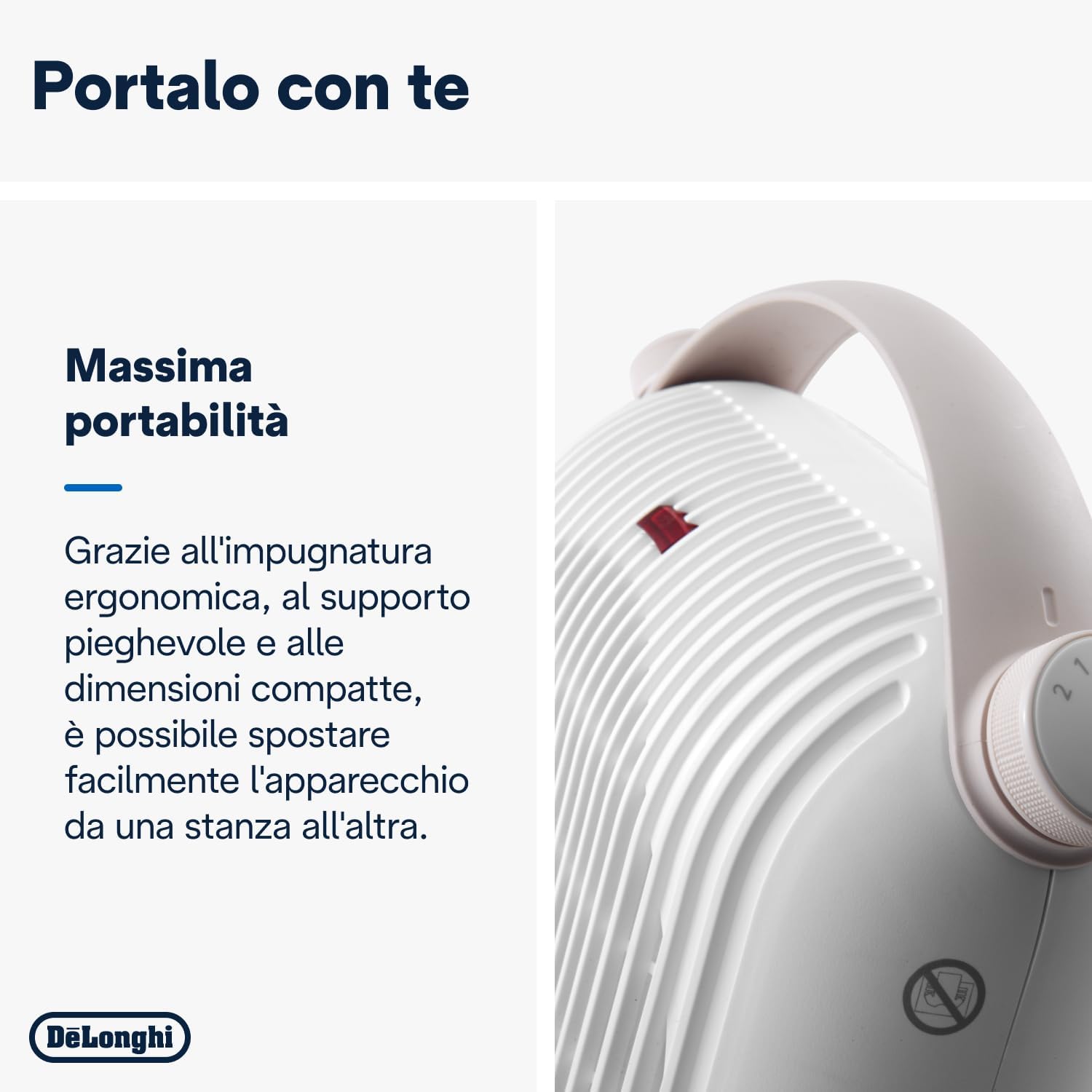 De Longhi Termoventilatore Capsule Hobby Bianco e rosa