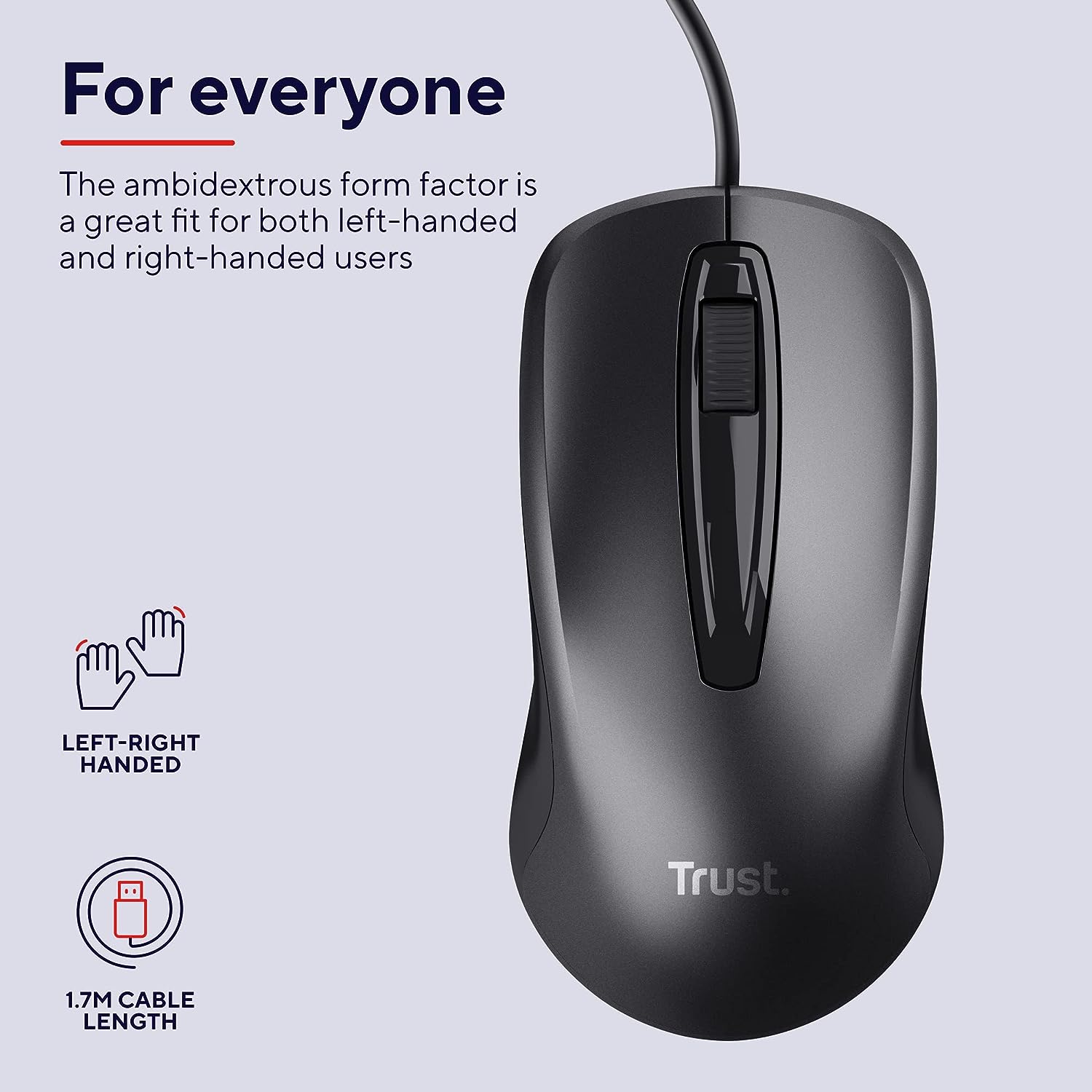 Trust Carve Mouse ottico a filo Nero