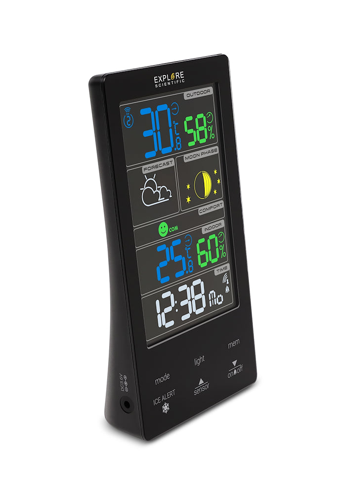 Explore Scientific WSC4009GYE000 Stazione Meteo Disp.ts Colori D.alarm Fasi Lunari