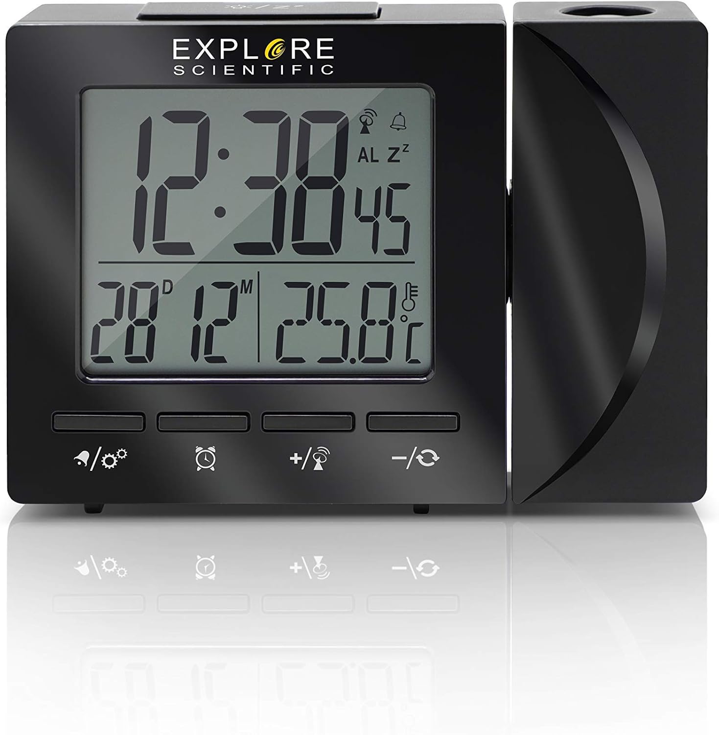 Explore Scientific RDP1002 Orologio C/proiez.ora/data/sveglia/temp.int.nero