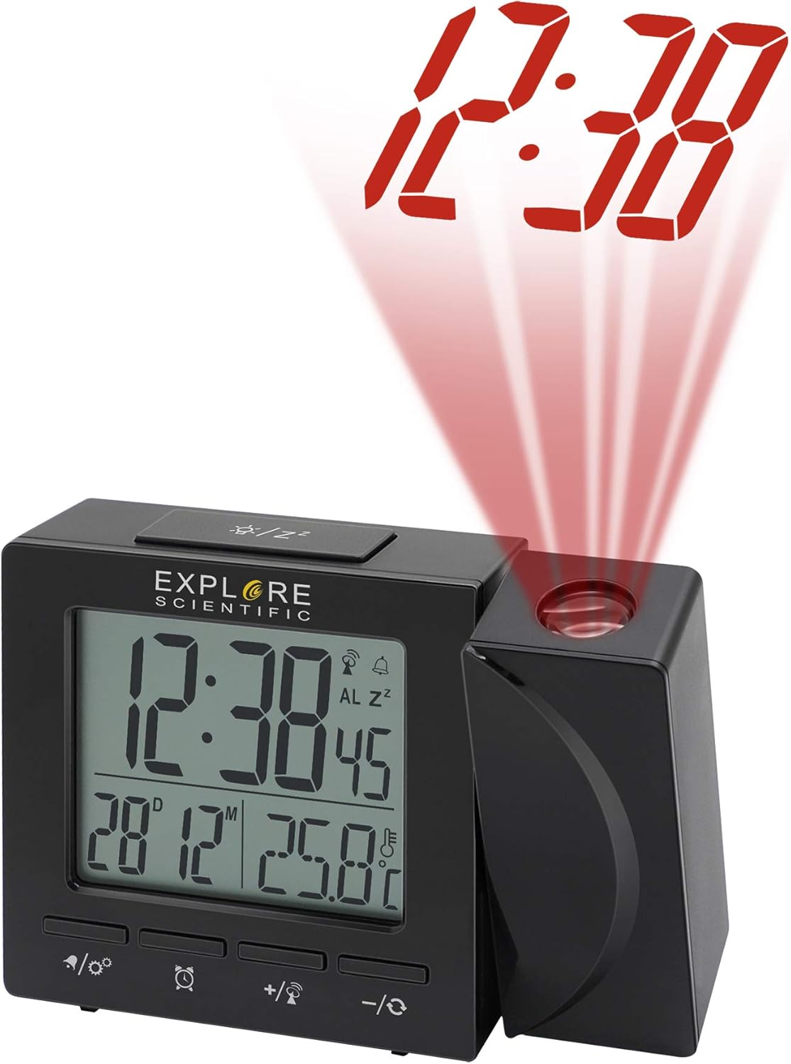 Explore Scientific RDP1002 Orologio C/proiez.ora/data/sveglia/temp.int.nero