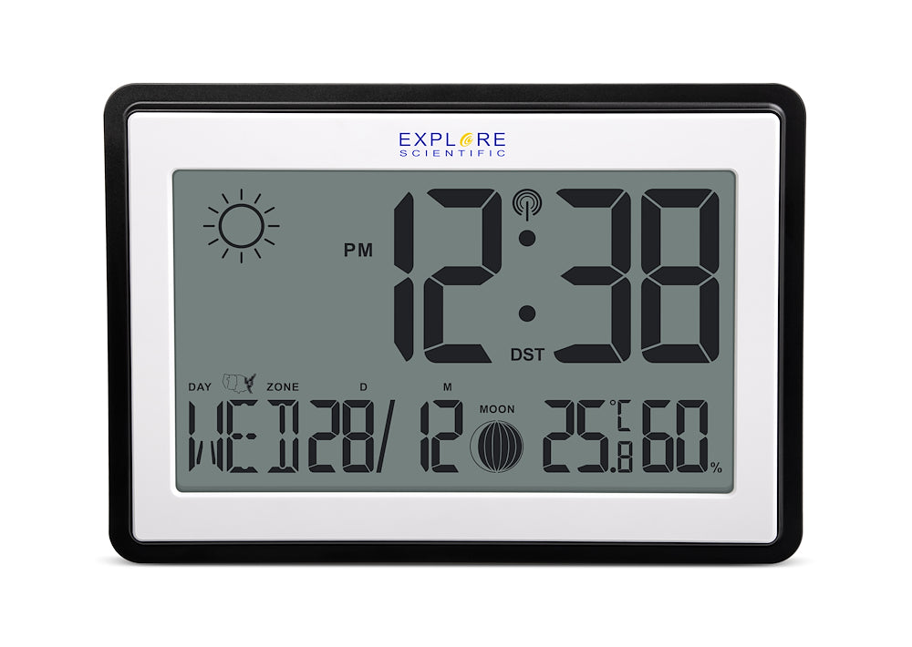 Explore Scientific RDC8002CM3000 Orologio Radiocontrollato Fasi Lunari Lcd