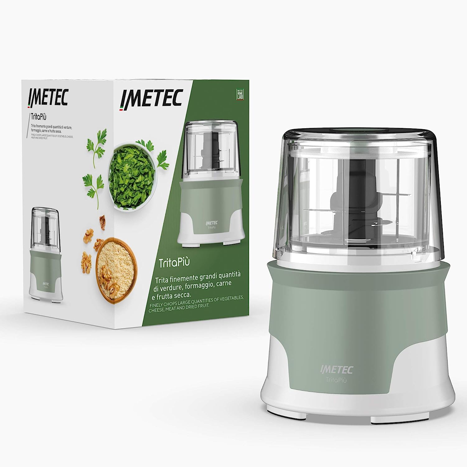 Imetec 7475 Tritatutto 1000w 600ml 4lame Tritapiu Bia/verde