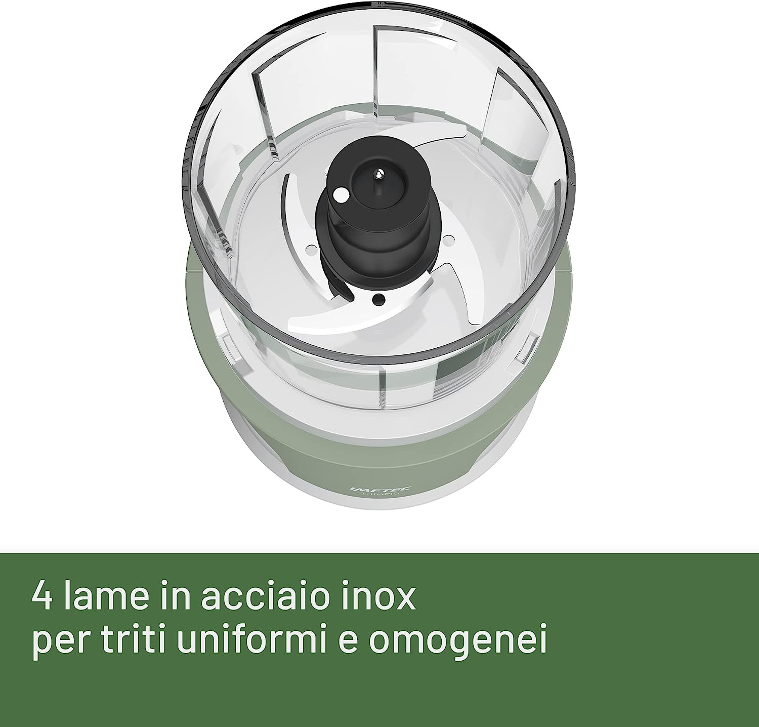 Imetec 7475 Tritatutto 1000w 600ml 4lame Tritapiu Bia/verde