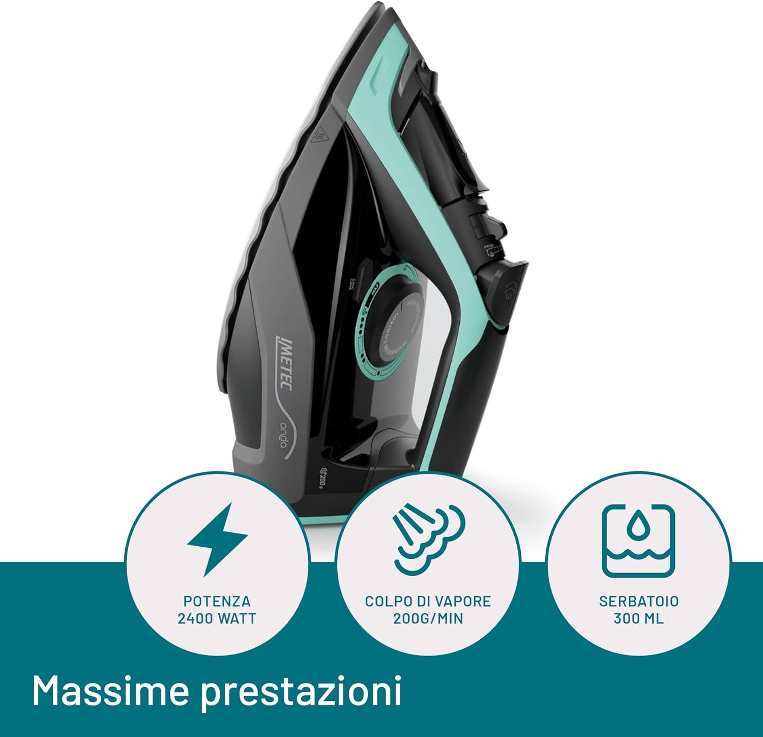 Imetec 9027 Ferro Vapore 2400w Onda F1 Zerocalc Nero