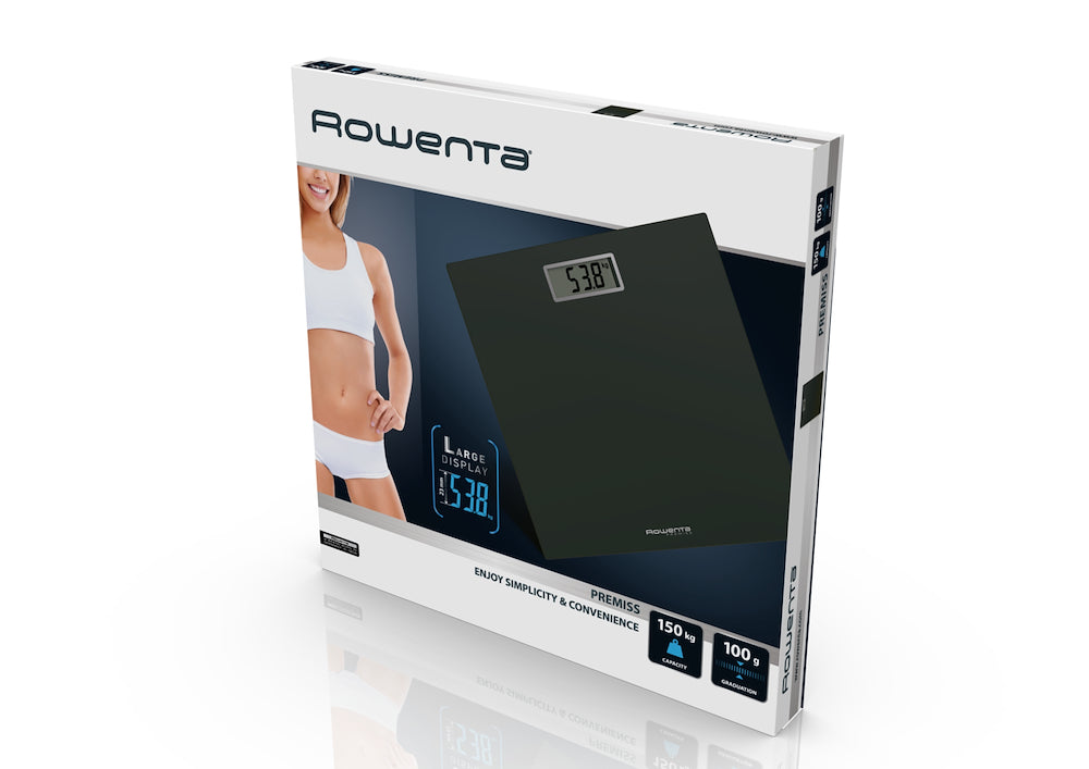 Rowenta BS1400 Bilancia Pers.dig. 150kg/0.1kg Vetro Nero