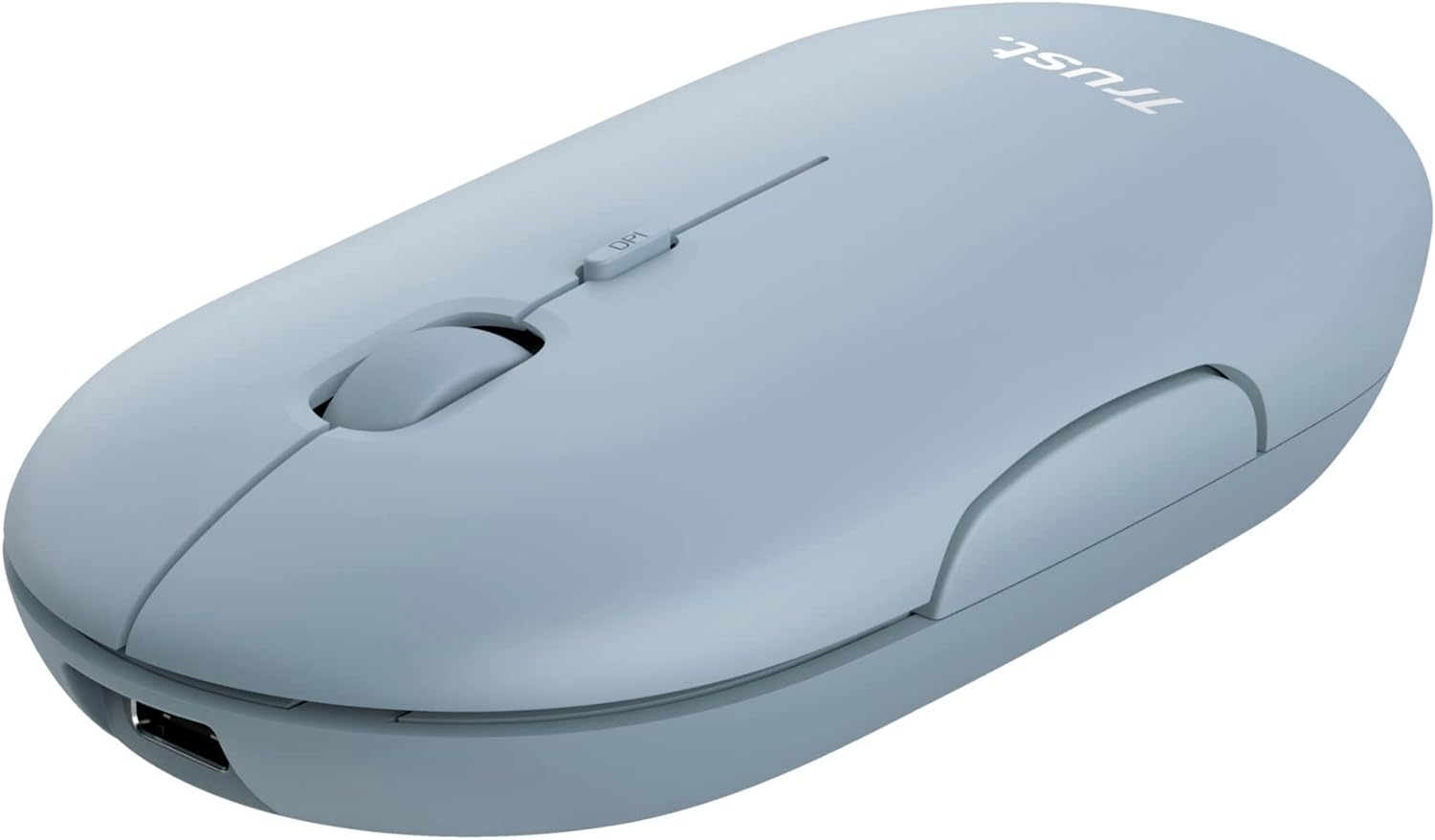 Trust Puck Mouse ultrasottile wireless ricaricabile Blu