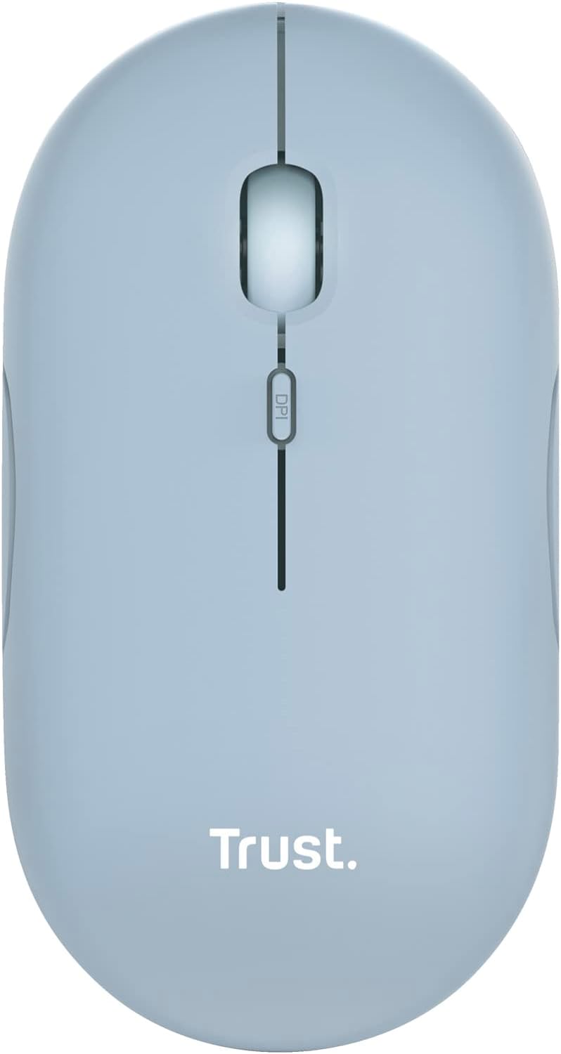 Trust Puck Mouse ultrasottile wireless ricaricabile Blu