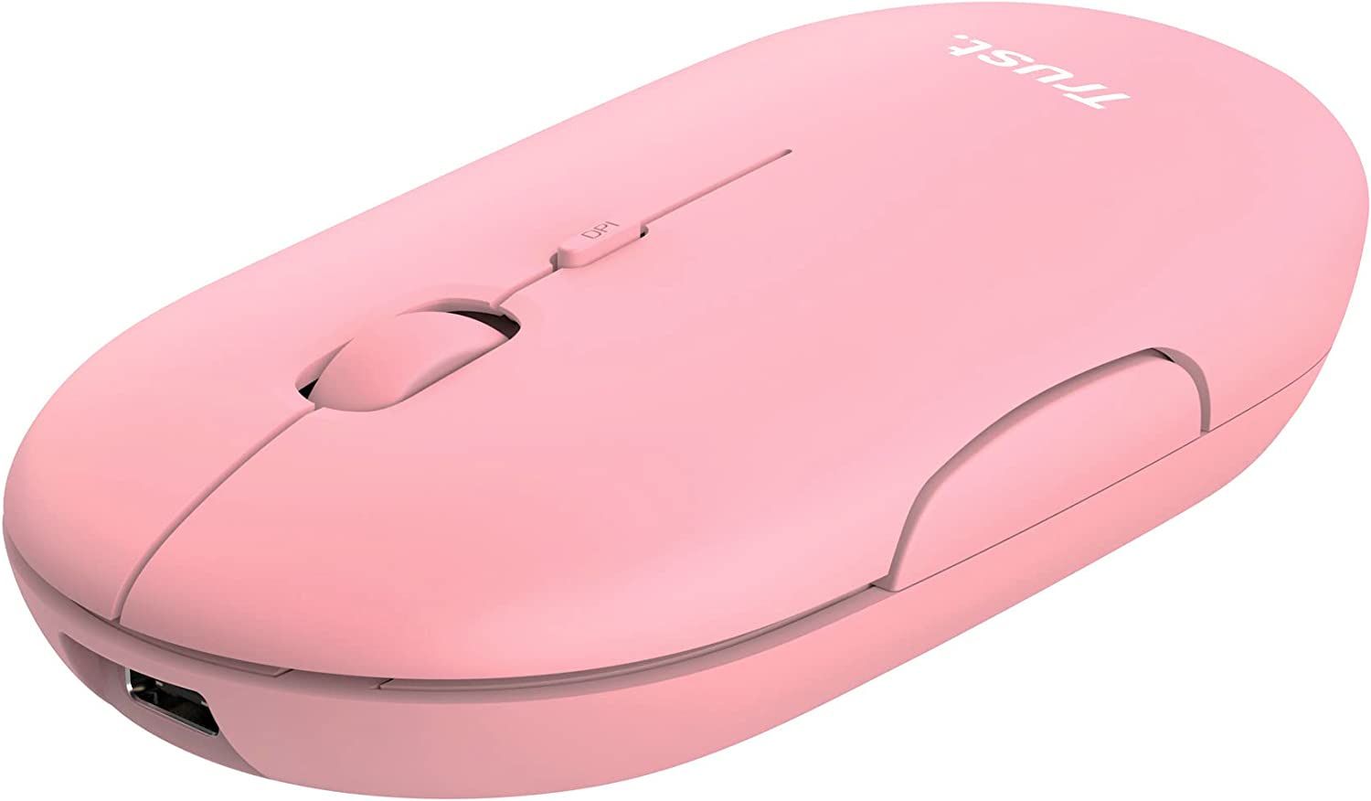 Trust Puck Mouse ultrasottile wireless ricaricabile Rosa