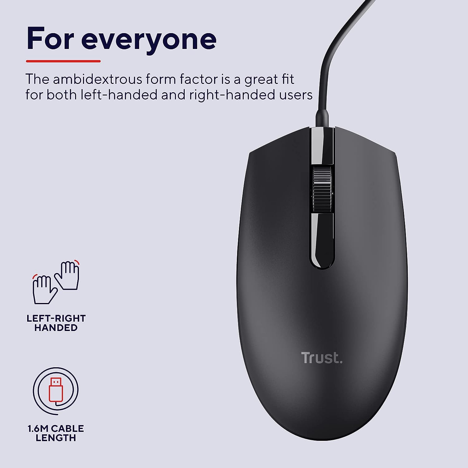 Trust Basi Mouse a filo Nero