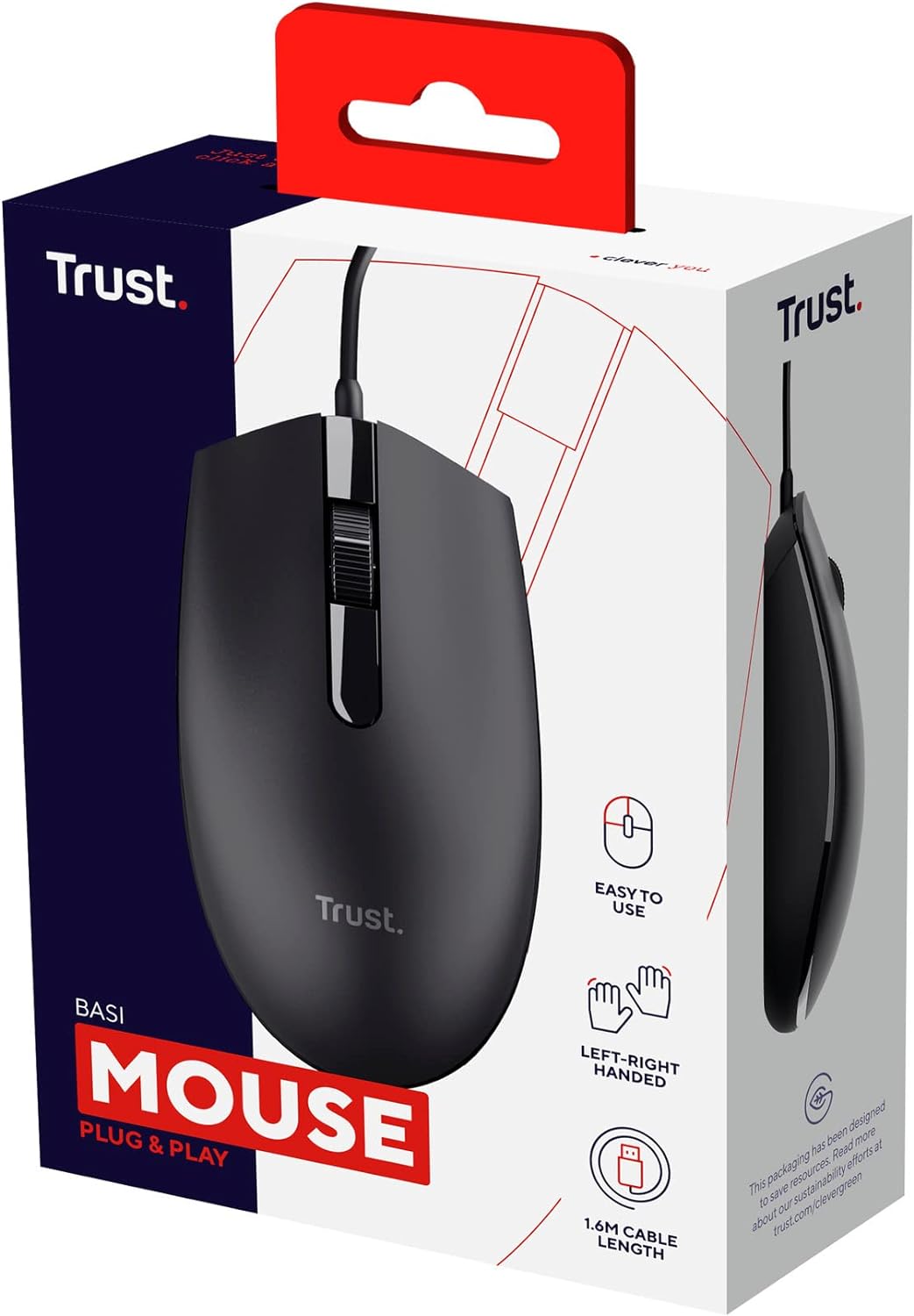 Trust Basi Mouse a filo Nero