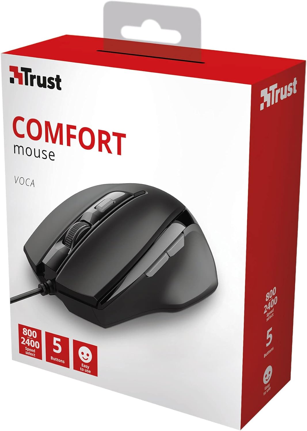 Trust Voca Mouse confortevole Nero