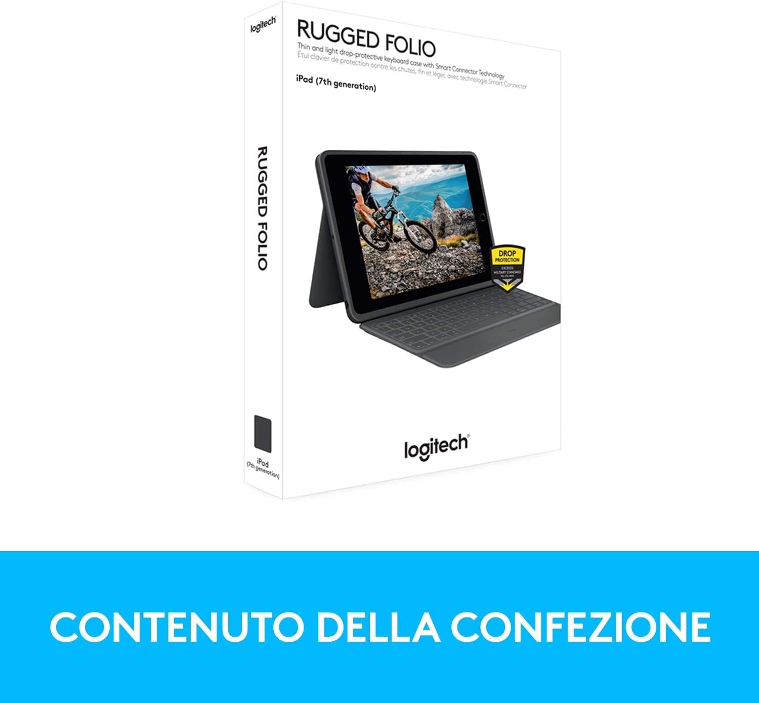 Logitech 920009316 Custodia C/tastiera Rugged Folio Per Ipad