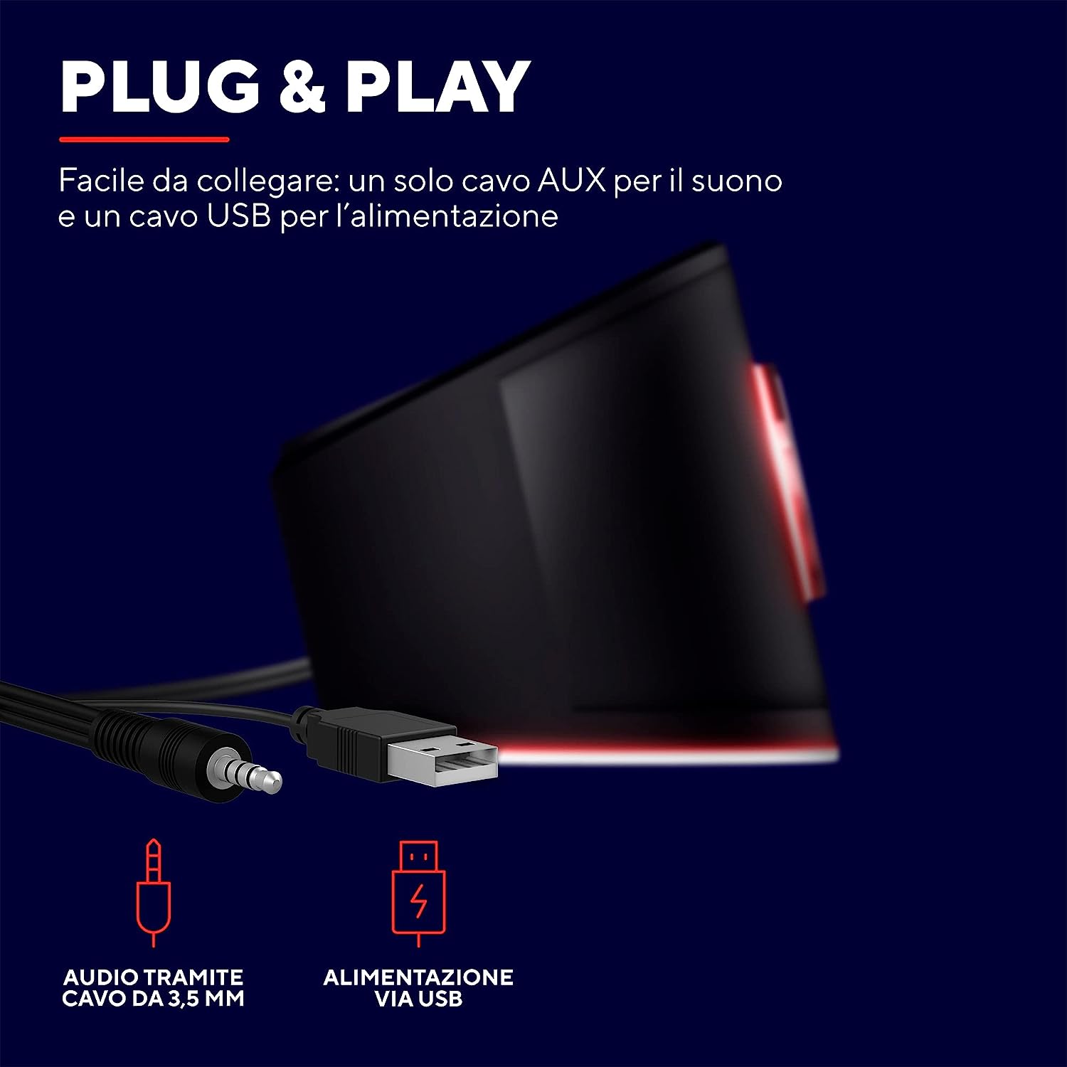 Trust Gaming GXT 619 Thorne Soundbar illuminata RGB Nero