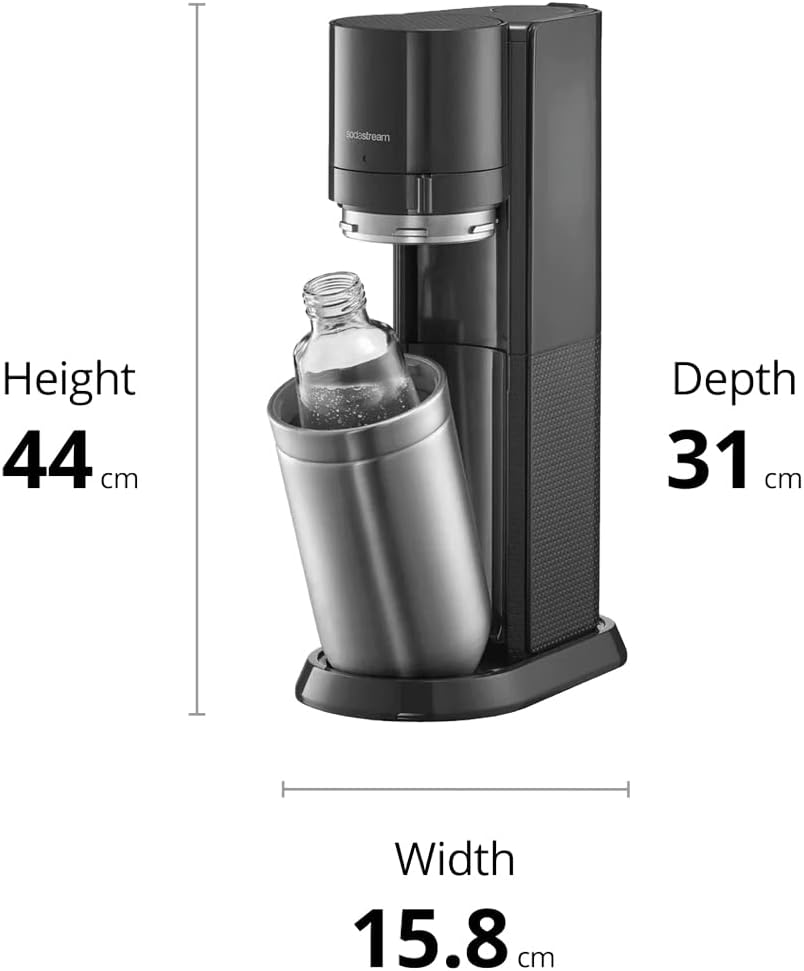 Sodastream 2270148 Gasatore Duo Black+b.vetro 1lt+b.plast.1lt+cilind.