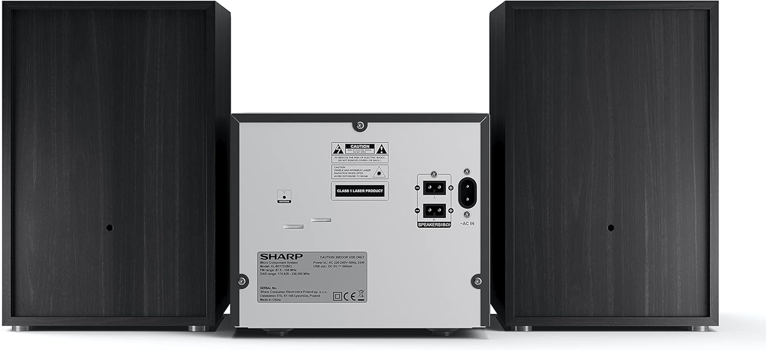 Sharp XLB517DBK Micro Hifi 45w Cd/mp3 Usb/aux Dab+ Fm Bt Nero