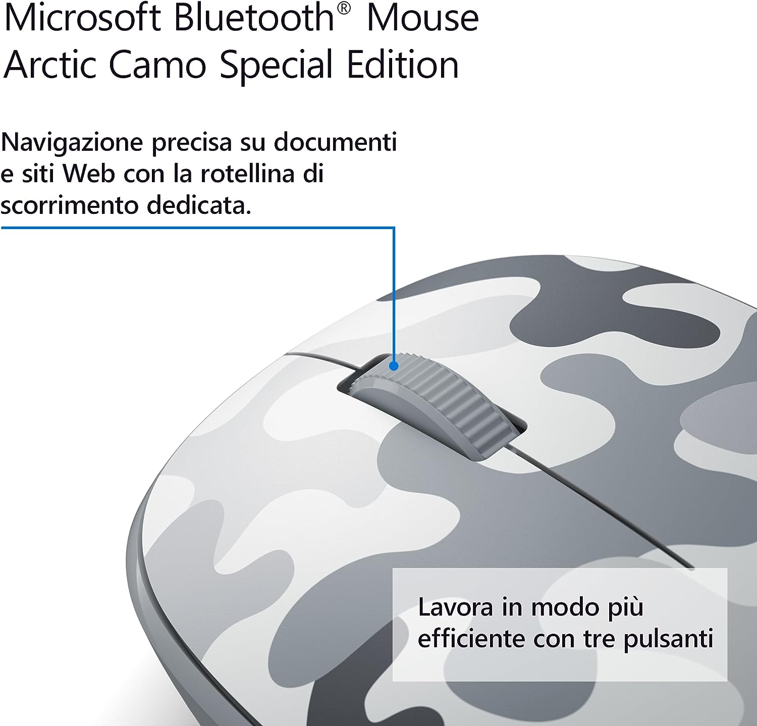 Microsoft 8KX00005 Mouse Bt 4tasti Arctic Camouflage