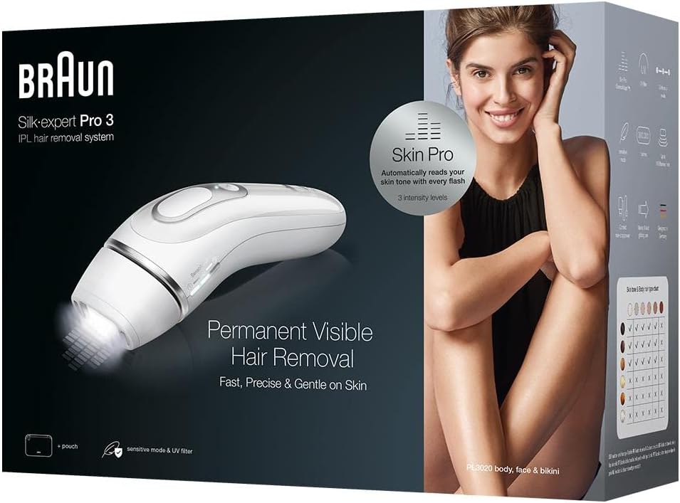 Braun PL3020 Epilatore Luce Pulsata 300000flash 3int.+testina