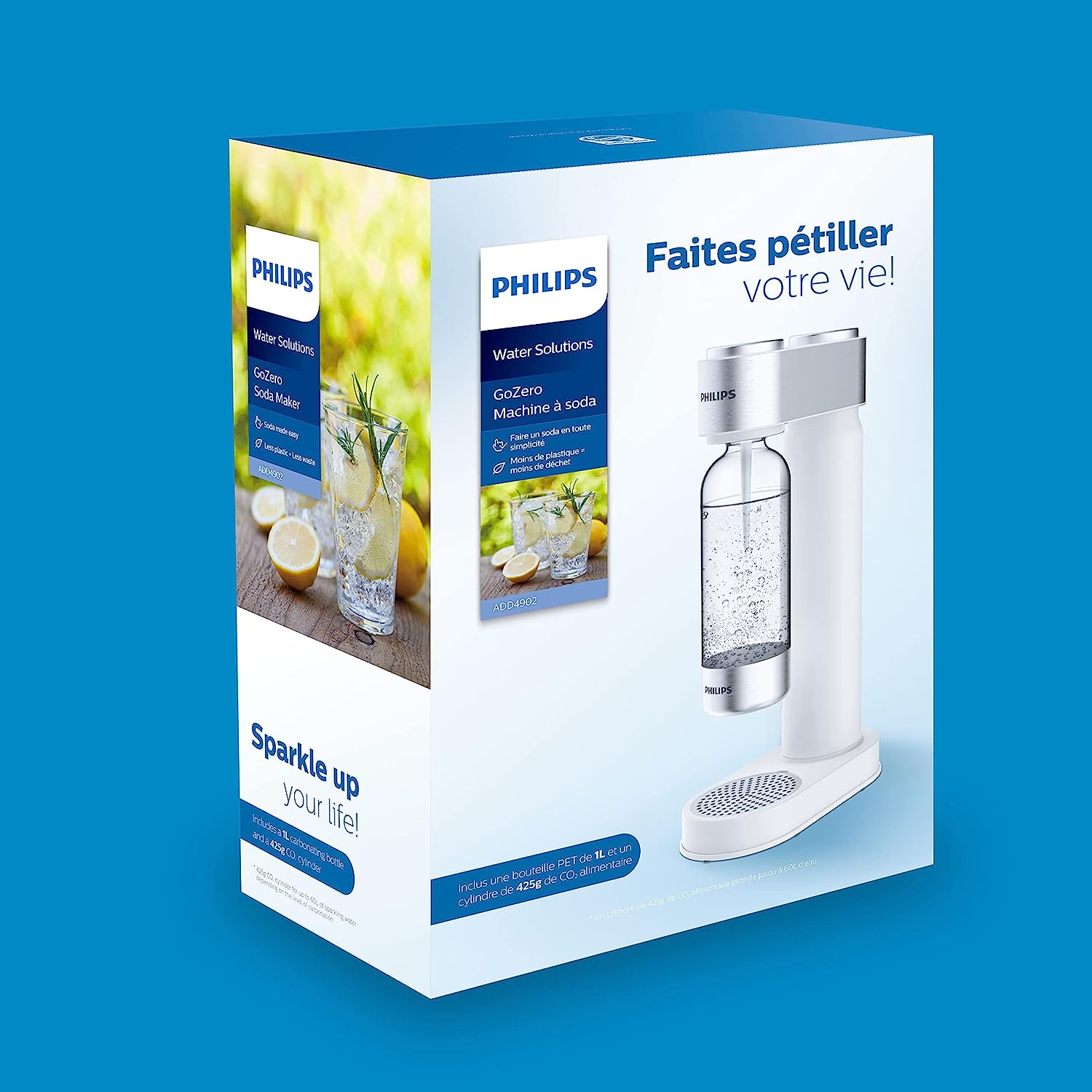 Philips ADD4902WH Gasatore 1lt Soda Maker Kit Bianco