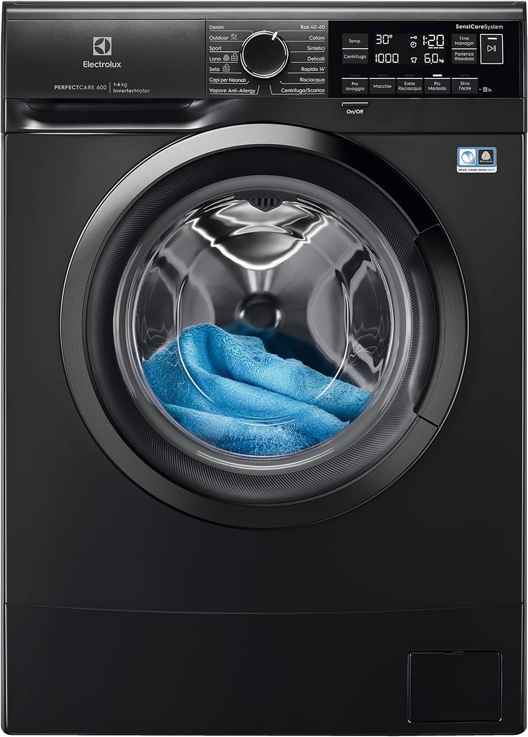 Electrolux EW6SBLACK Lav.c/front Slim 38cm 6kg 1000g Ce.c Vap Inv Nero