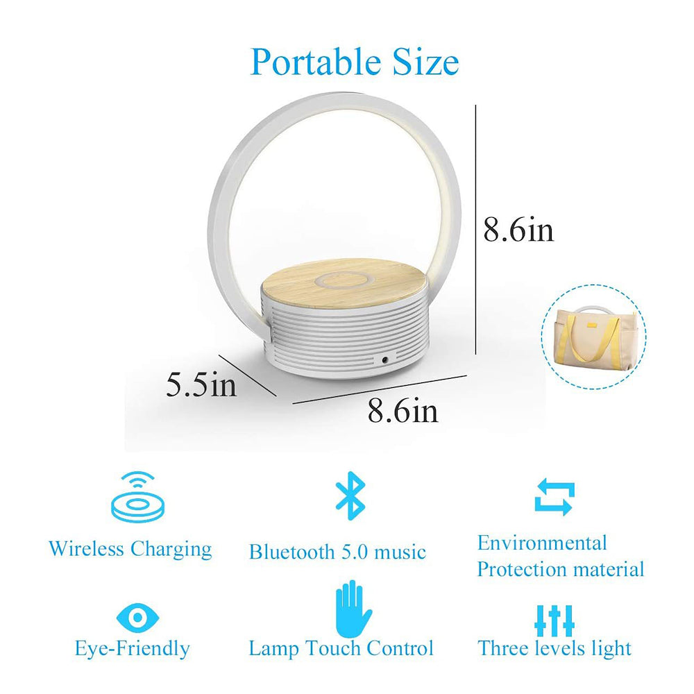Majestic LL506BTWI Lampada Tavolo Mini Speaker Bt Base Ricarica Wlss