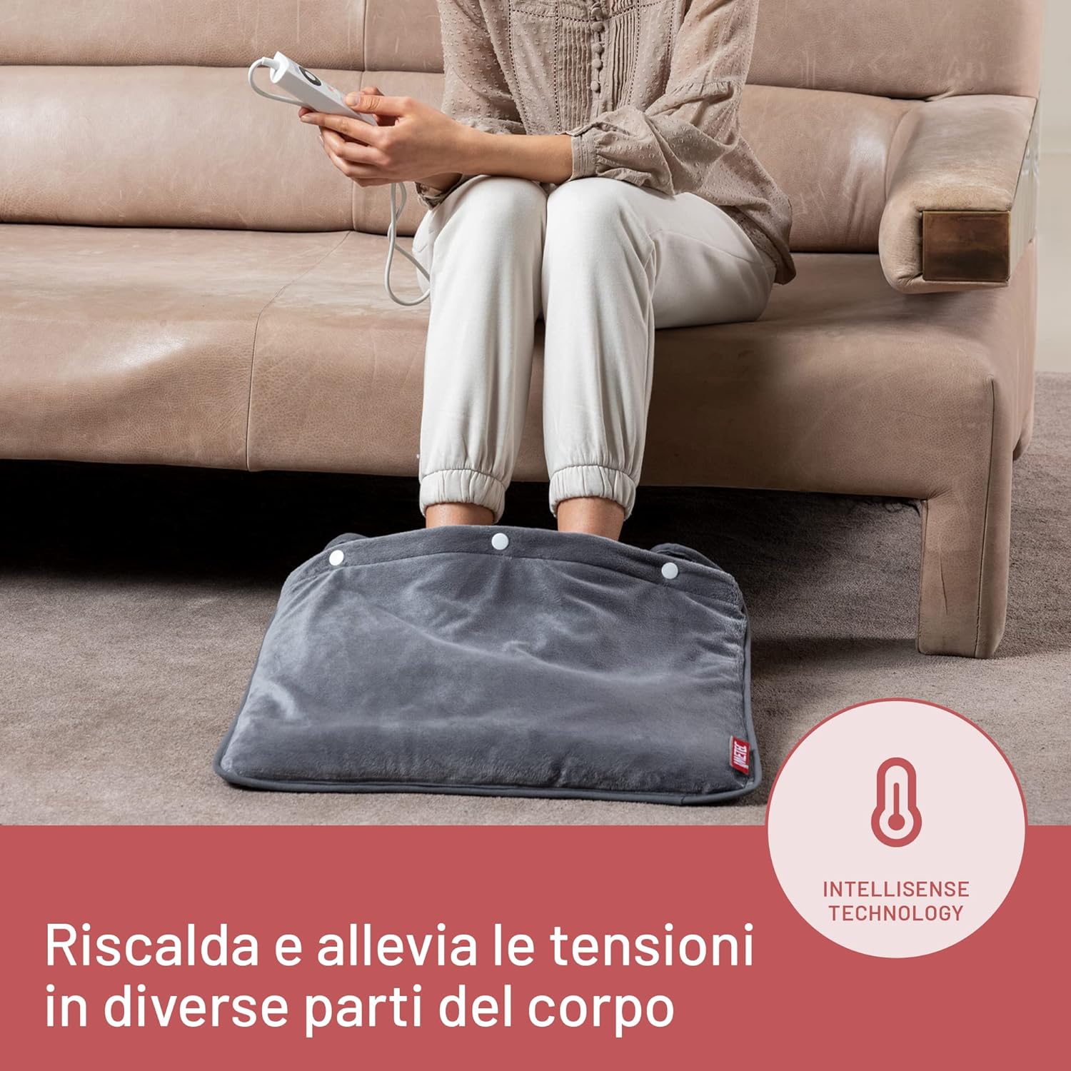 Imetec 16788 Scaldapiedi 5temp. Timer 3h 52x54cm Grigio