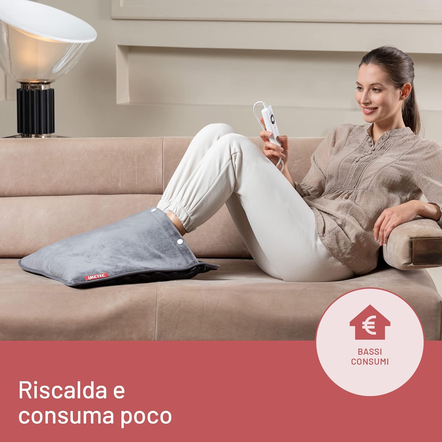 Imetec 16788 Scaldapiedi 5temp. Timer 3h 52x54cm Grigio