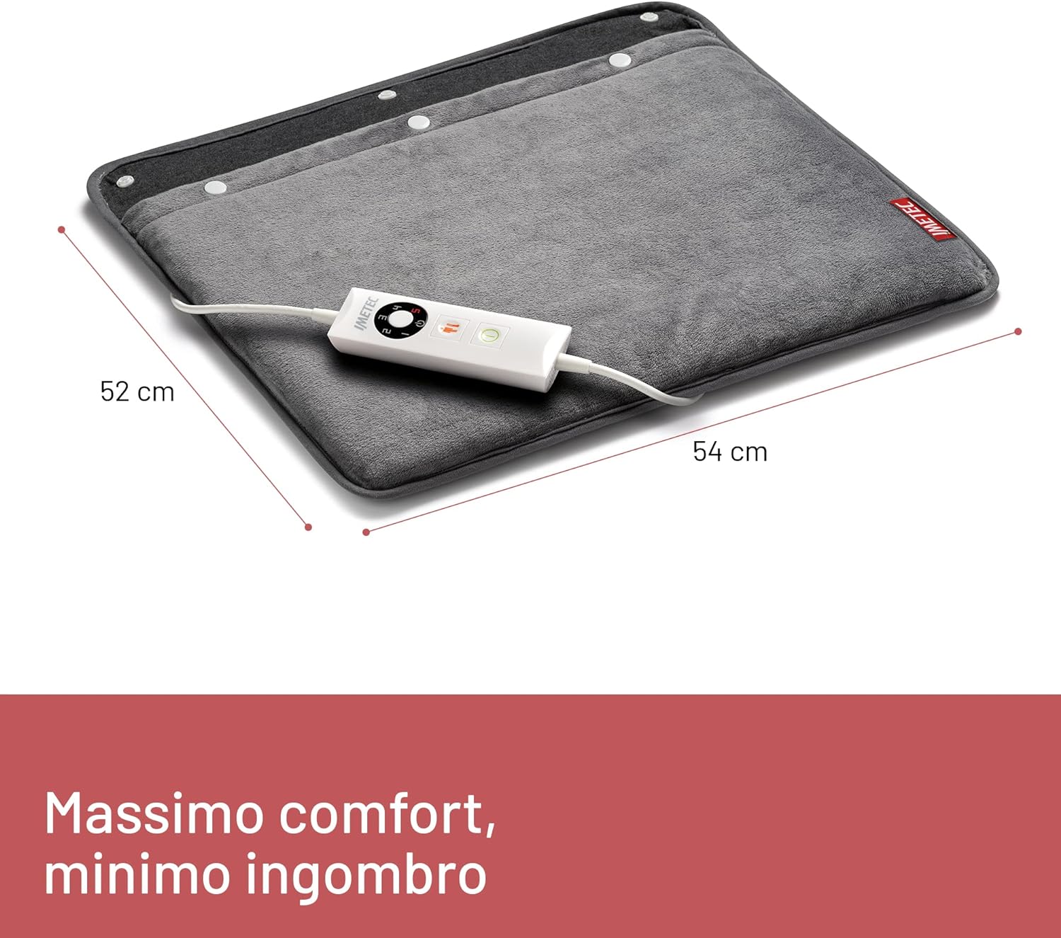 Imetec 16788 Scaldapiedi 5temp. Timer 3h 52x54cm Grigio